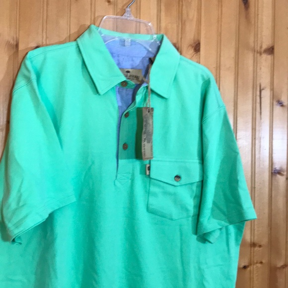 NWT Buffalo Jackson Lime Green Cotton Polo Shirt - Picture 3 of 12